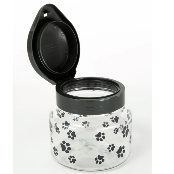 Black and Clear Paw Print Jar 44oz Set of 2 - Picture 2 of 2